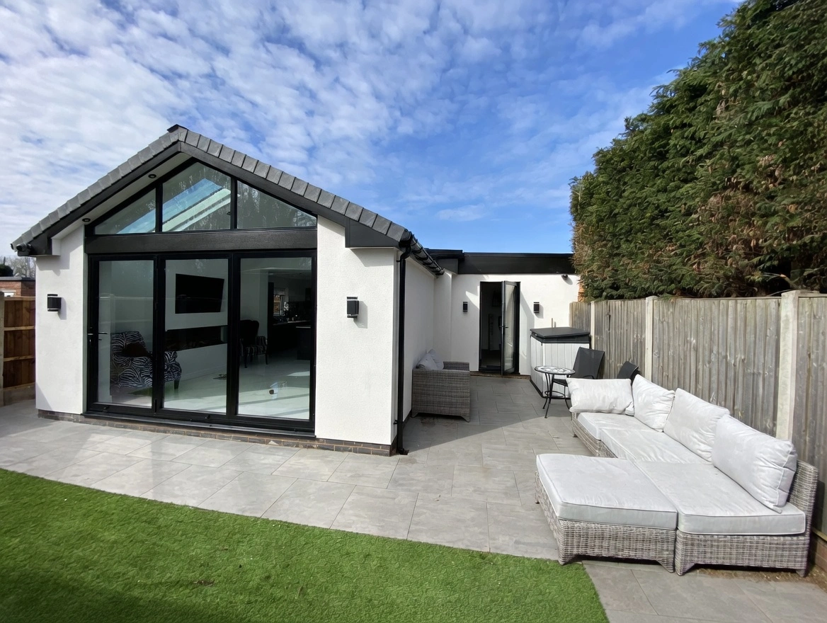 Modern orangery with lantern roof in Greater Manchester